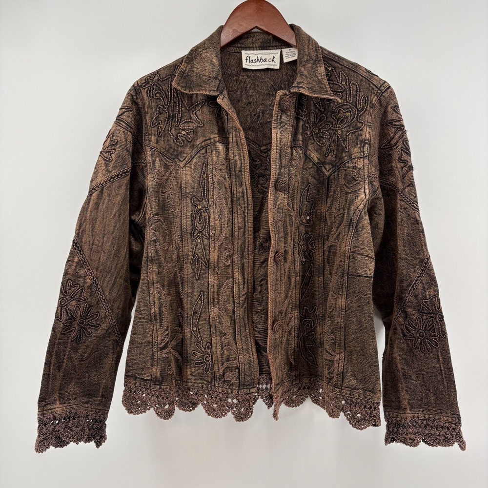 Flashback Vintage Boho Embroidered Jacket‎ M